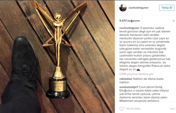 Diriliş Ertuğrul’un Senaristi Mehmet Bozdağ Altın Kelebek Ödülü’nü İade Etti
