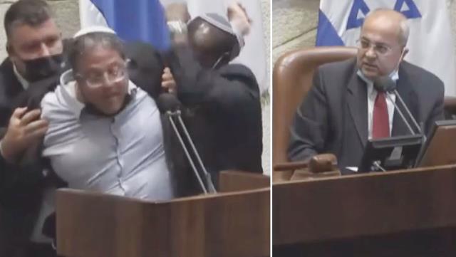 İsrail Parlamentosu’nda Arap vekile “Terörist” diyen sağcı vekil, yaka paça dışarı atıldı