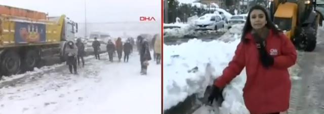 Hadımköy’deki Kar Esareti Devam Ediyor! Aracını Terk Eden De Var, 40 Saattir Bekleyen De