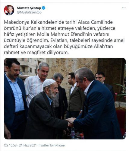 Kuzey Makedonya’da yüzlerce hafız yetiştiren Molla Mahmud Efendi Asani vefat etti